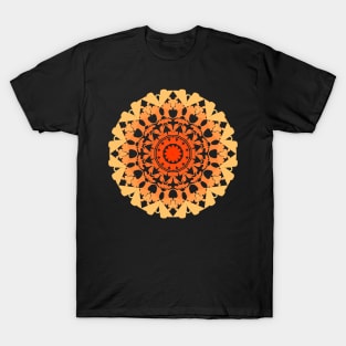 Mandala 04 orange gradient flower T-Shirt